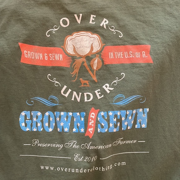 Over Under green front pocket t shirt size large - Picture 2 of 5